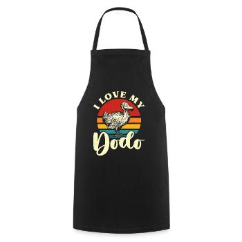 Dodo Bird I Love My Dodo Retro Flightless Animals - Cooking Apron - black - Front - AI Model Male 185 dark (185cm)