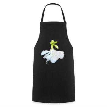 oleanderblüte unten, geschenke frauen - Kochschürze - Schwarz - Vorne - AI Model Male 185 dark (185cm)