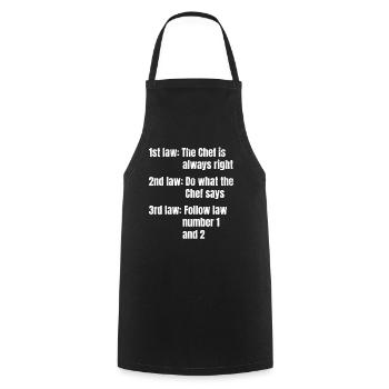 1st Law: The Chef Is Always Right Do What The Chef - Cooking Apron - black - Front - AI Model Male 185 dark (185cm)