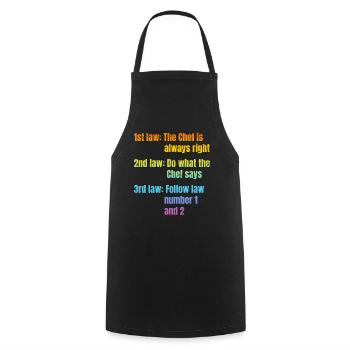 1ère loi: Le chef a toujours raison Kitchen Food Coo - Tablier de cuisine - noir - Devant - AI Model Male 185 dark (185cm)