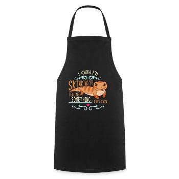 Skinks I Know I'm Skinking Cute Blue Tongued Skink - Cooking Apron - black - Front - AI Model Male 185 dark (185cm)