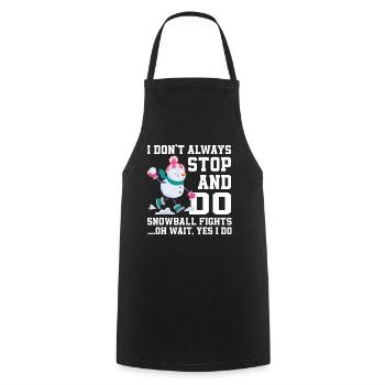 Retro Snowman Silhouette Holiday Decoration - Cooking Apron - black - Front - AI Model Male 185 dark (185cm)