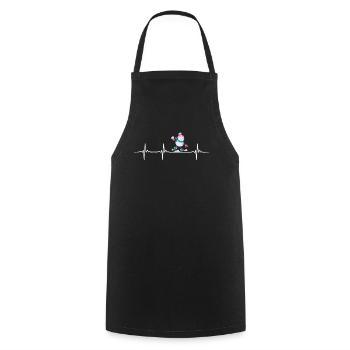 Retro Snowman Silhouette Holiday Decoration - Cooking Apron - black - Front - AI Model Male 185 dark (185cm)