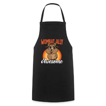 Wombat-verbündeter Awesome Wombat Australian - Kochschürze - Schwarz - Vorne - AI Model Male 185 dark (185cm)