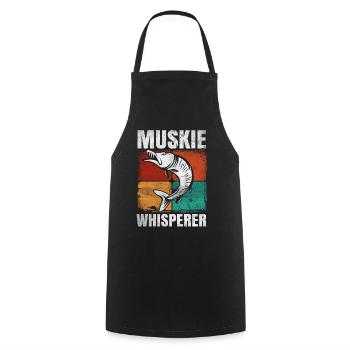 Muskie Whisperer Musky Fishing - Cooking Apron - black - Front - AI Model Male 185 dark (185cm)
