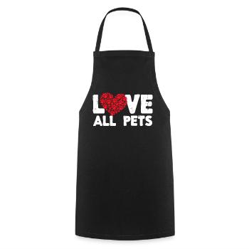 J’aime les animaux de compagnie Coeur Animaux Déclaration Pet - Tablier de cuisine - noir - Devant - AI Model Male 185 dark (185cm)