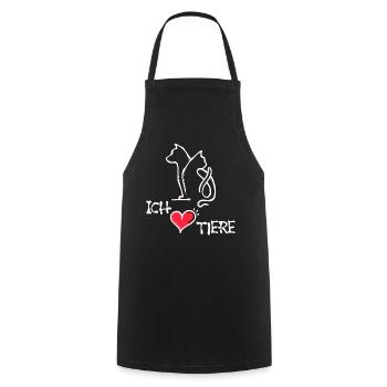Katze Hund Statement Ich Liebe Haustiere Herz - Kochschürze - Schwarz - Vorne - AI Model Male 185 dark (185cm)