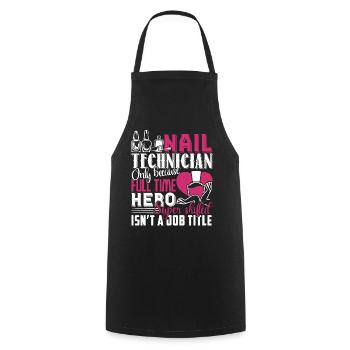 Nail Technician Nail Technician Job Title - Cooking Apron - black - Front - AI Model Male 185 dark (185cm)