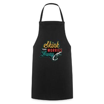 Skink Your Worries Away Exotic Animals Herpetology - Cooking Apron - black - Front - AI Model Male 185 dark (185cm)