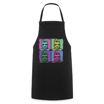Beard Lover Bearded Man Retro - Cooking Apron - black - Front - AI Model Male 185 dark (185cm)
