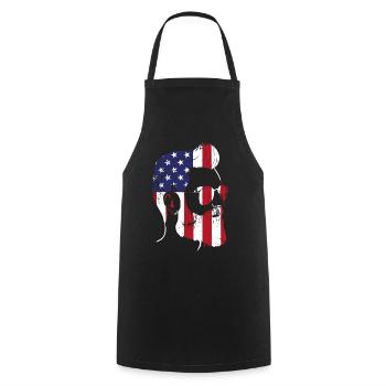 Beard Lover Bearded Man American - Cooking Apron - black - Front - AI Model Male 185 dark (185cm)