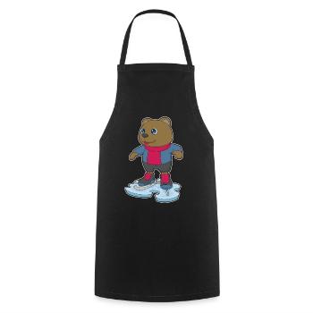 Bear Ice Skating Skates - Cooking Apron - black - Front - AI Model Male 185 dark (185cm)