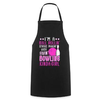 Ball Rollin' Strike Makin High Fivin Bowling - Cooking Apron - black - Front - AI Model Male 185 dark (185cm)