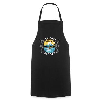 sailor sailboat sailing ship sailing yacht - Cooking Apron - black - Front - AI Model Male 185 dark (185cm)