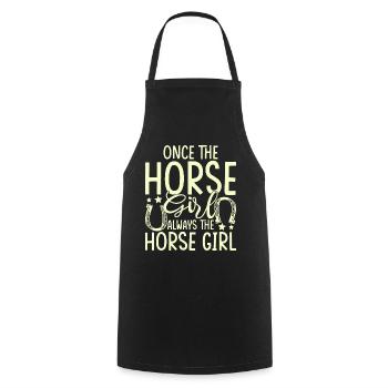 Une fois la fille de cheval, toujours la fille de cheval - Tablier de cuisine - noir - Devant - AI Model Male 185 dark (185cm)