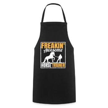 Ingenious horse trainer - Cooking Apron - black - Front - AI Model Male 185 dark (185cm)
