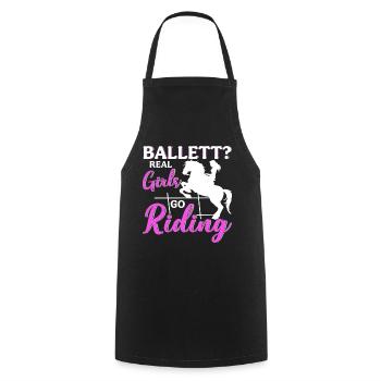 Ballet? De vraies filles font de l’équitation - Tablier de cuisine - noir - Devant - AI Model Male 185 dark (185cm)