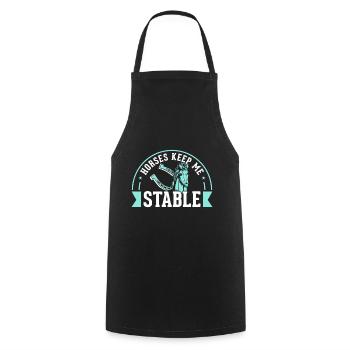 Horses keep me on my toes - Cooking Apron - black - Front - AI Model Male 185 dark (185cm)