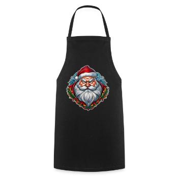 Grimmiger Weihnachsmann - Kochschürze - Schwarz - Vorne - AI Model Male 185 dark (185cm)