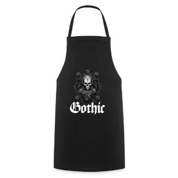 Gothik Okkult Rabe Gotik Schwarze Szene Wicca - Kochschürze - Schwarz - Vorne - AI Model Male 185 dark (185cm)