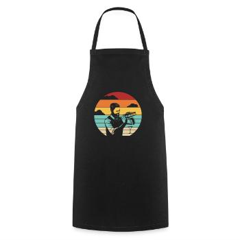 Barman Rétro Mixologue Barman Barmaid - Tablier de cuisine - noir - Devant - AI Model Male 185 dark (185cm)