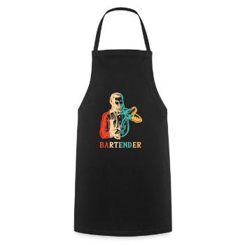 Barman rétro Barman Mixologue Barmaid - Tablier de cuisine - noir - Devant - AI Model Male 185 dark (185cm)
