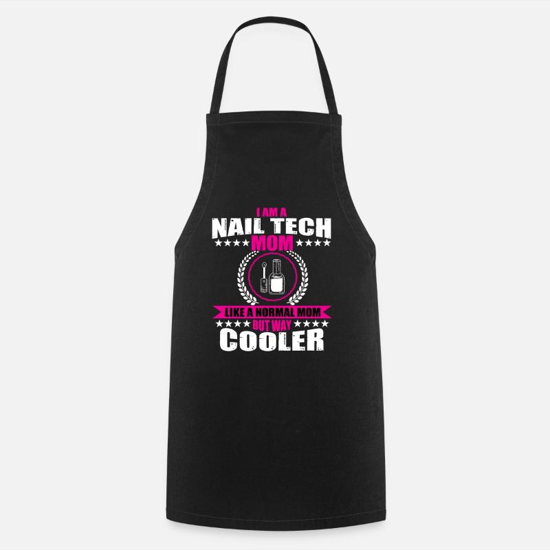 Lustige Nageltechniker Mama Nagelstudio - Kochschürze - Schwarz