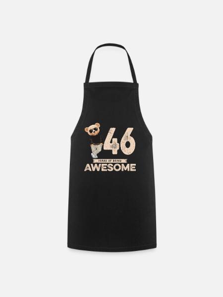46 Years of being Awesome Teddy Bear - Cooking Apron - black