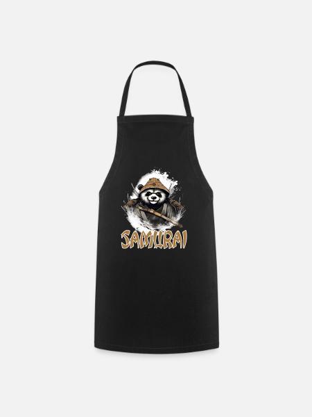 Japanischer Panda Samurai Style für Panda Fans - Kochschürze - Schwarz