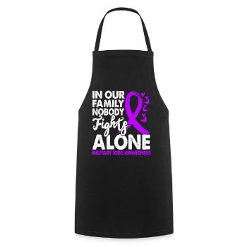 No one fights alone military children's consciousness - Cooking Apron - black - Front - AI Model Male 185 dark (185cm)
