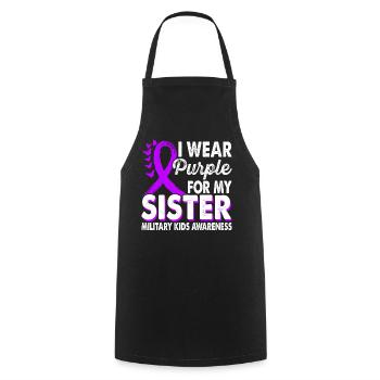 Portez du violet pour les enfants militaires - Tablier de cuisine - noir - Devant - AI Model Male 185 dark (185cm)