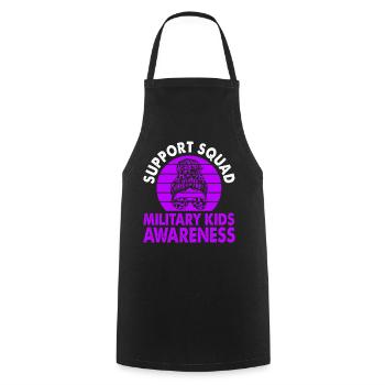 Support Squad Military Kids Awareness Month Purple - Cooking Apron - black - Front - AI Model Male 185 dark (185cm)