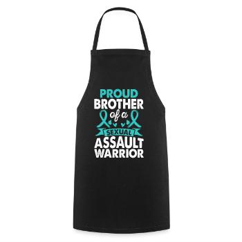 Frère de Sexual Assault Warrior Awareness - Tablier de cuisine - noir - Devant - AI Model Male 185 dark (185cm)