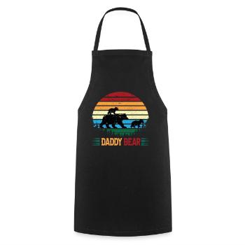The father bear with little bears walks in the forest - Cooking Apron - black - Front - AI Model Male 185 dark (185cm)