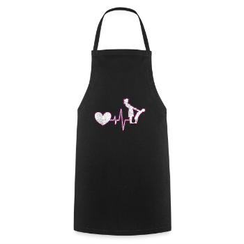 Battement de cœur mère-enfant - Tablier de cuisine - noir - Devant - AI Model Male 185 dark (185cm)