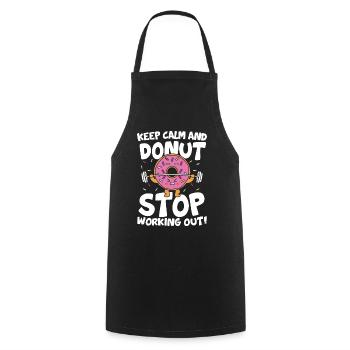 Keep Calm And Donut Stop Working Out Calisthenics - Kochschürze - Schwarz - Vorne - AI Model Male 185 dark (185cm)