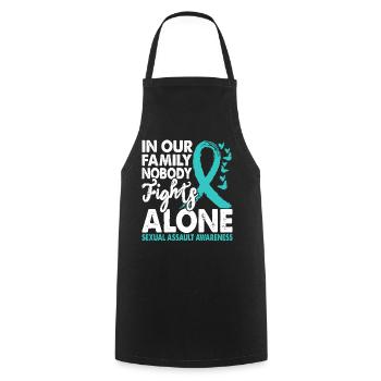 Personne ne lutte seul contre la conscience sexuelle - Tablier de cuisine - noir - Devant - AI Model Male 185 dark (185cm)