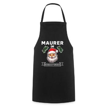 Lustiger Maurer Weihnachten Weihnachtsmann Spruch - Kochschürze - Schwarz - Vorne - AI Model Male 185 dark (185cm)