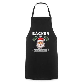 Lustiger Bäcker Weihnachtsmann Weihnachten Spruch - Kochschürze - Schwarz - Vorne - AI Model Male 185 dark (185cm)