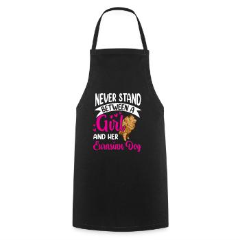 Girl and her Eurasier Eurasian Dog - Cooking Apron - black - Front - AI Model Male 185 dark (185cm)