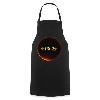 Sonnenfinsternis 2024 - Kochschürze - Schwarz - Vorne - AI Model Male 185 dark (185cm)