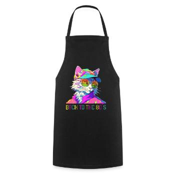 80s Themed Party Back to the 80s Costume - Cooking Apron - black - Front - AI Model Male 185 dark (185cm)