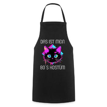 80er Motto Party Das ist mein 80er Kostüm - Kochschürze - Schwarz - Vorne - AI Model Male 185 dark (185cm)