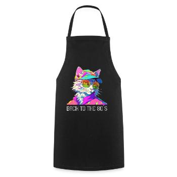 80s Themed Party Back to the 80s Costume - Cooking Apron - black - Front - AI Model Male 185 dark (185cm)
