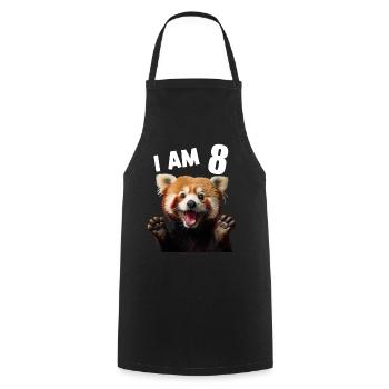 8 ans de 8 ans de 8e anniversaire du petit panda roux Panda Panda - Tablier de cuisine - noir - Devant - AI Model Male 185 dark (185cm)