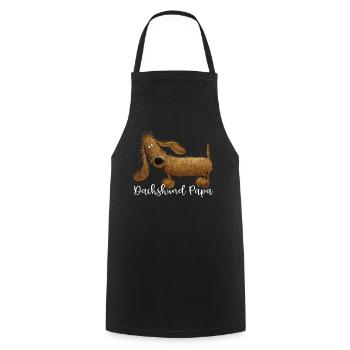 Teckel Papa pour les amateurs de teckels - Tablier de cuisine - noir - Devant - AI Model Male 185 dark (185cm)