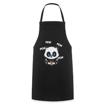 Cute Gamer Panda Controller Funny Gaming - Cooking Apron - black - Front - AI Model Male 185 dark (185cm)