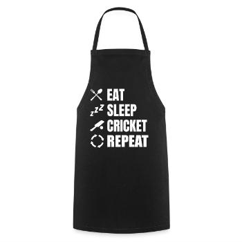 Routine quotidienne des joueurs de cricket - Tablier de cuisine - noir - Devant - AI Model Male 185 dark (185cm)