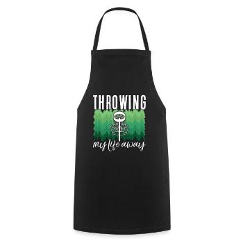 Flying Disc Throwing My Life Away Disc Golf Basket - Cooking Apron - black - Front - AI Model Male 185 dark (185cm)