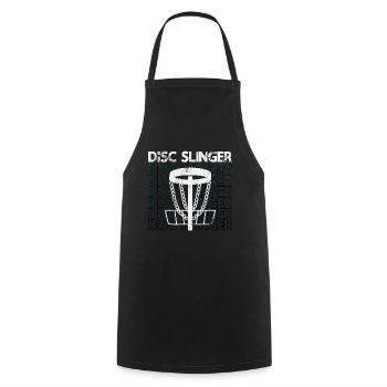 Flying Disc Slinger Frisbee Player Disc Golfing - Cooking Apron - black - Front - AI Model Male 185 dark (185cm)
